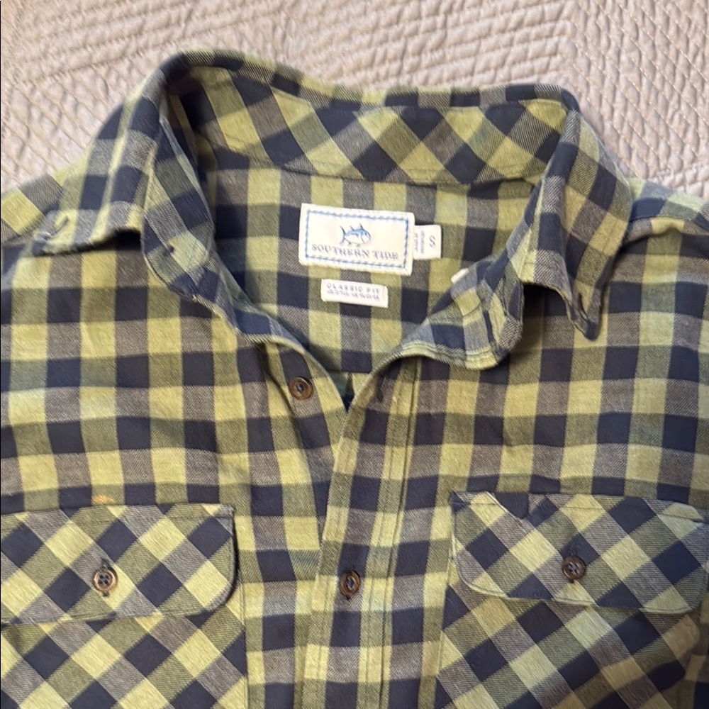 Southern Tide Green Plaid Men's Shirt